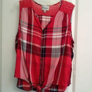 Buffalo Plaid Sleeveless Top - XL